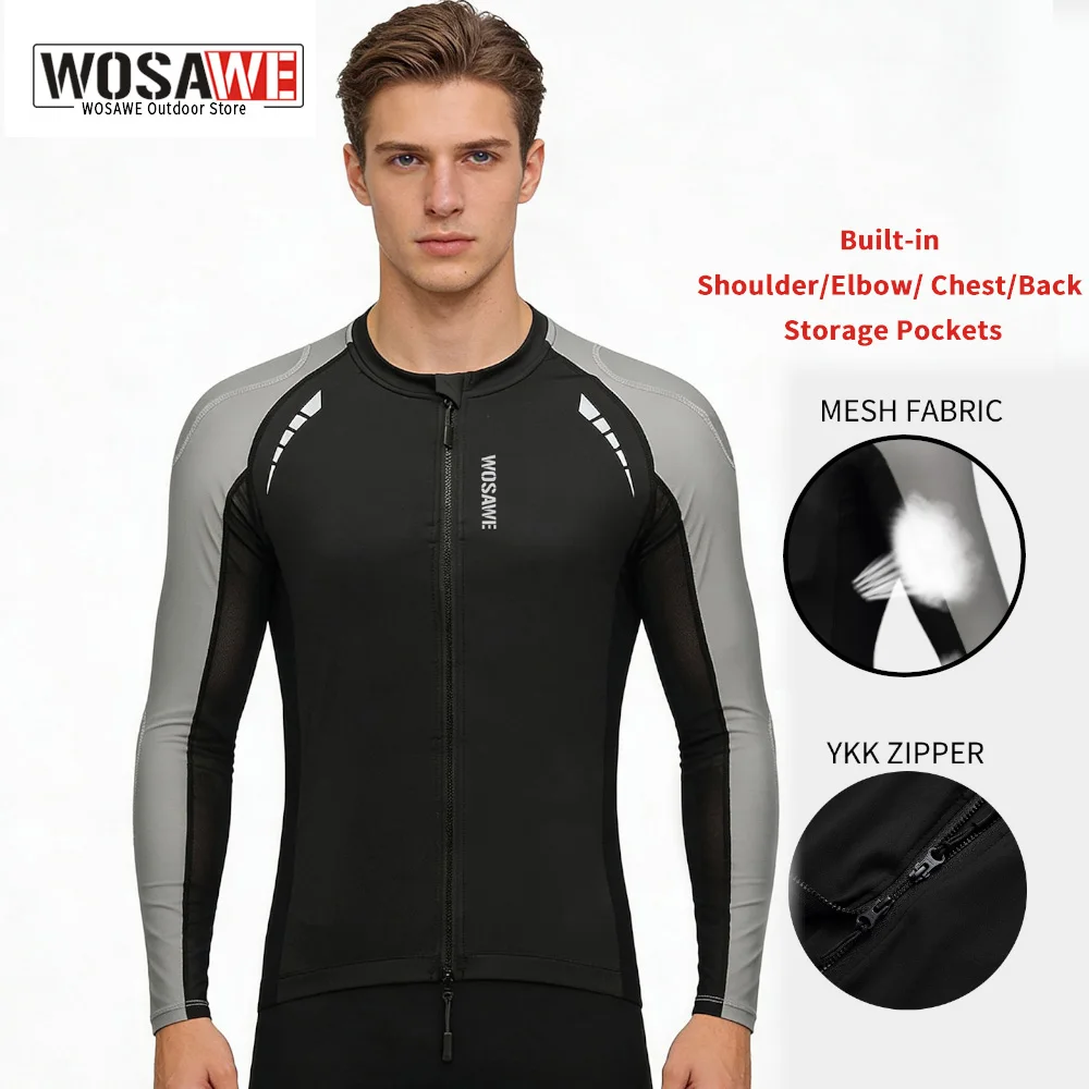 

Мужская куртка в мотоциклетном стиле WOSAWE со встроенными карманами на плечах, локтях, груди и спине, летняя спортивная куртка для активного отдыха, дышащая сетчатая рубашка