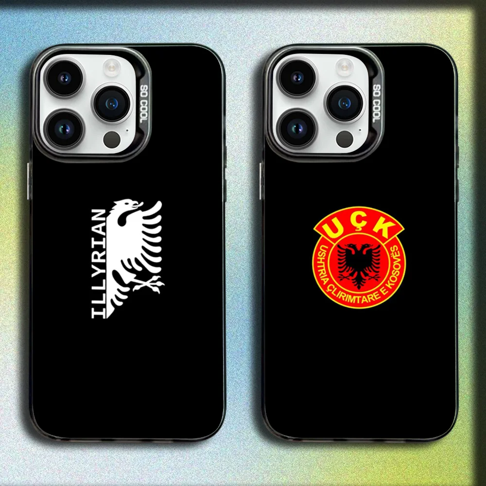 

Albania Flag Passport Uck Illyrian Phone Case For iPhone 16,15,14,13,12,11,Mini,Pro,SE,MAX Gray Matte Silicone Black Cover