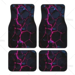 4pcs Lava Crack Pattern Car Rubber Floor Mat Universal Anti-slip Car Front and Rear Carpet Waterproof and Easy to Clean Car