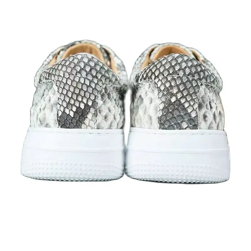 2023 new arrival Fashion snake skin causal shoes men,real leather sneakers PDD258