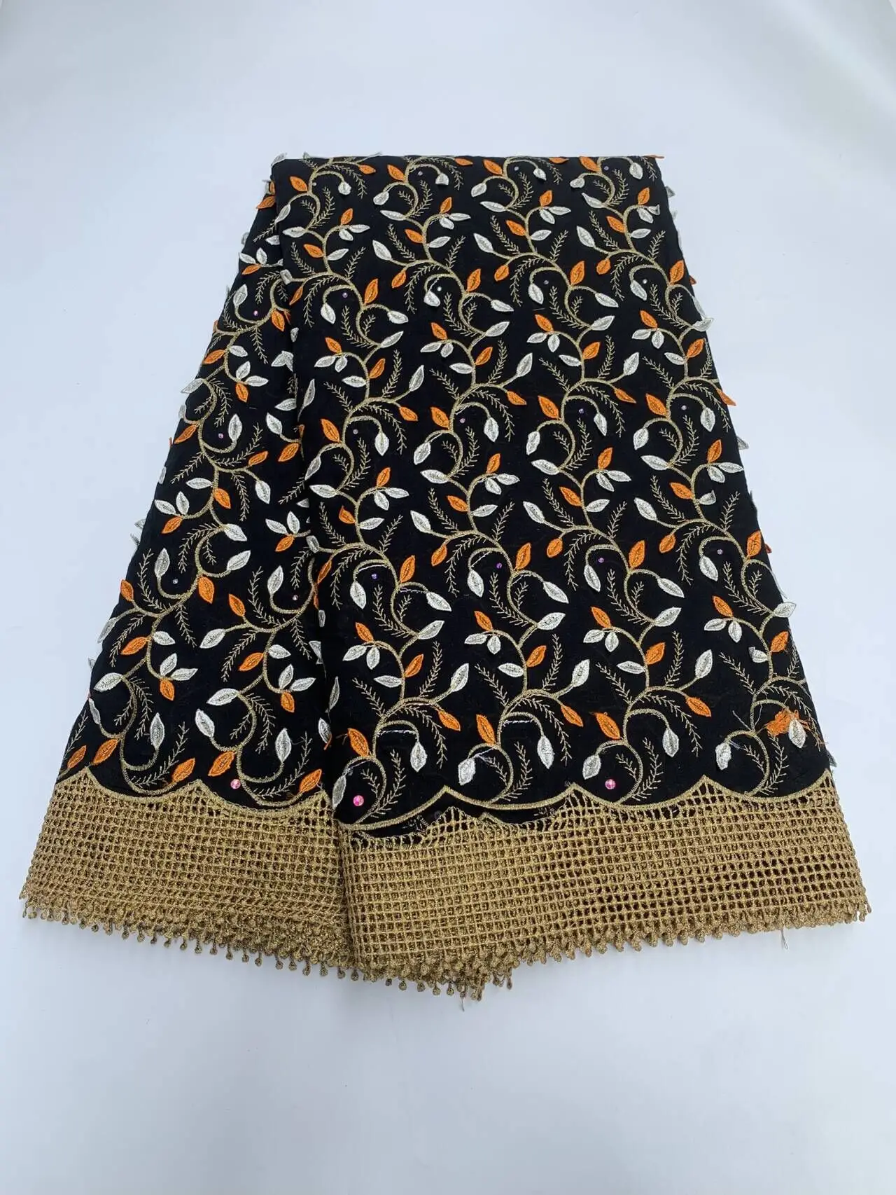 2026 African Nigerian High Quality Sequins Tulle Lace Fabric Sewing Prom Dresses Embroidery Guipure Cotton 5Yard TY030