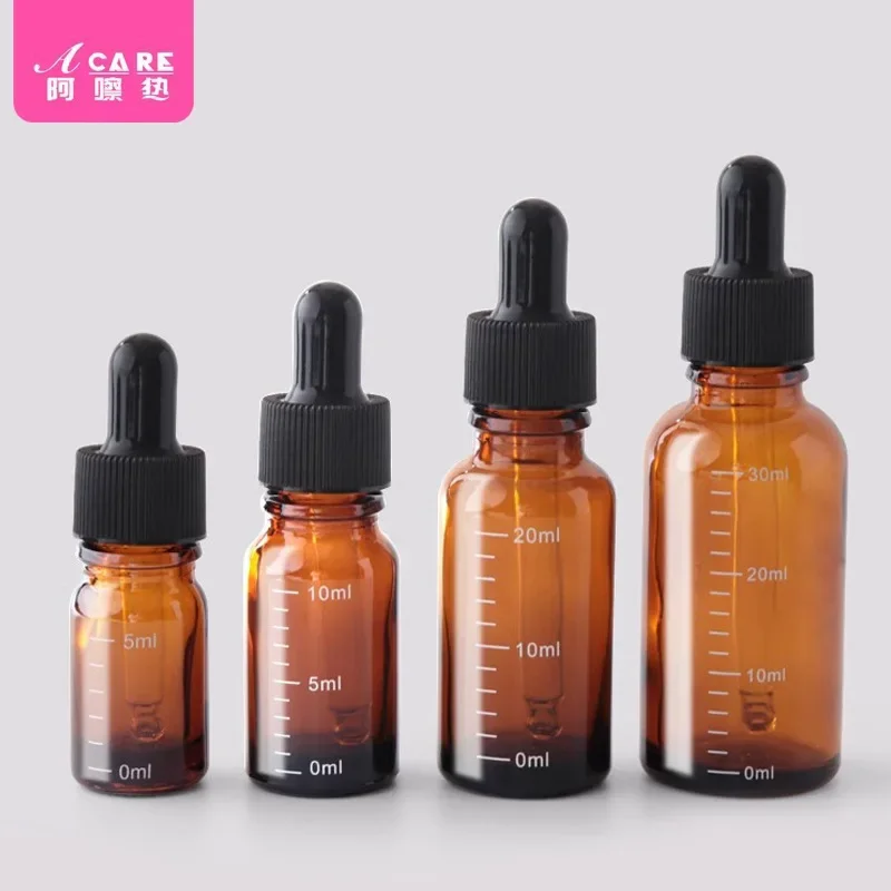 DX01/Drop applicator bottle/A1PQ9-Deploy Light-Proof Glass Graduated Bottle Makeup Travel Storage Bottle Sample Essence