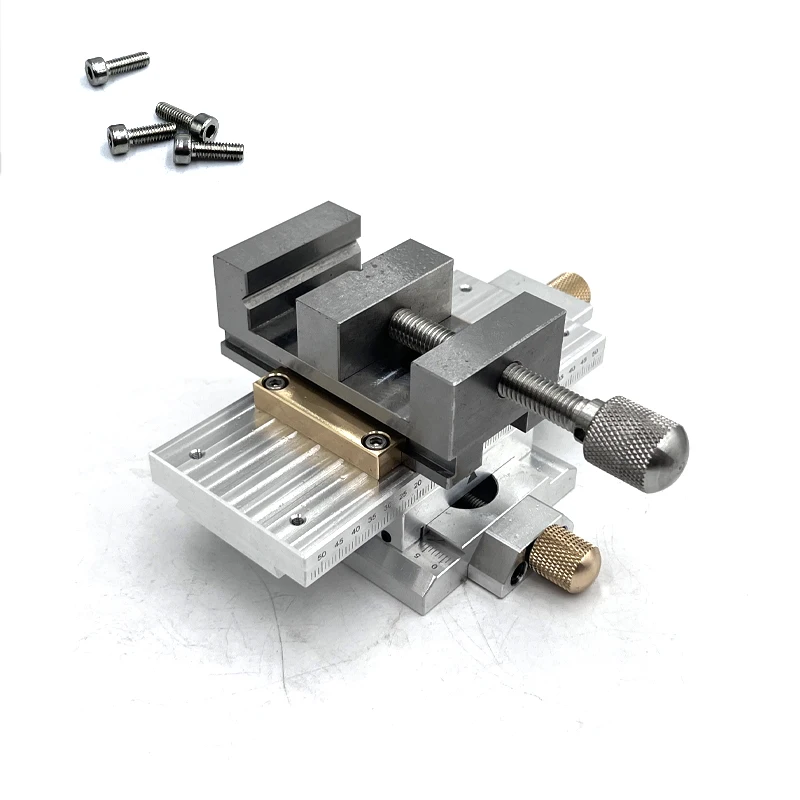 High Precision XY Cross Bench Vise Slide with Screw Drive Flat Mouth Slide