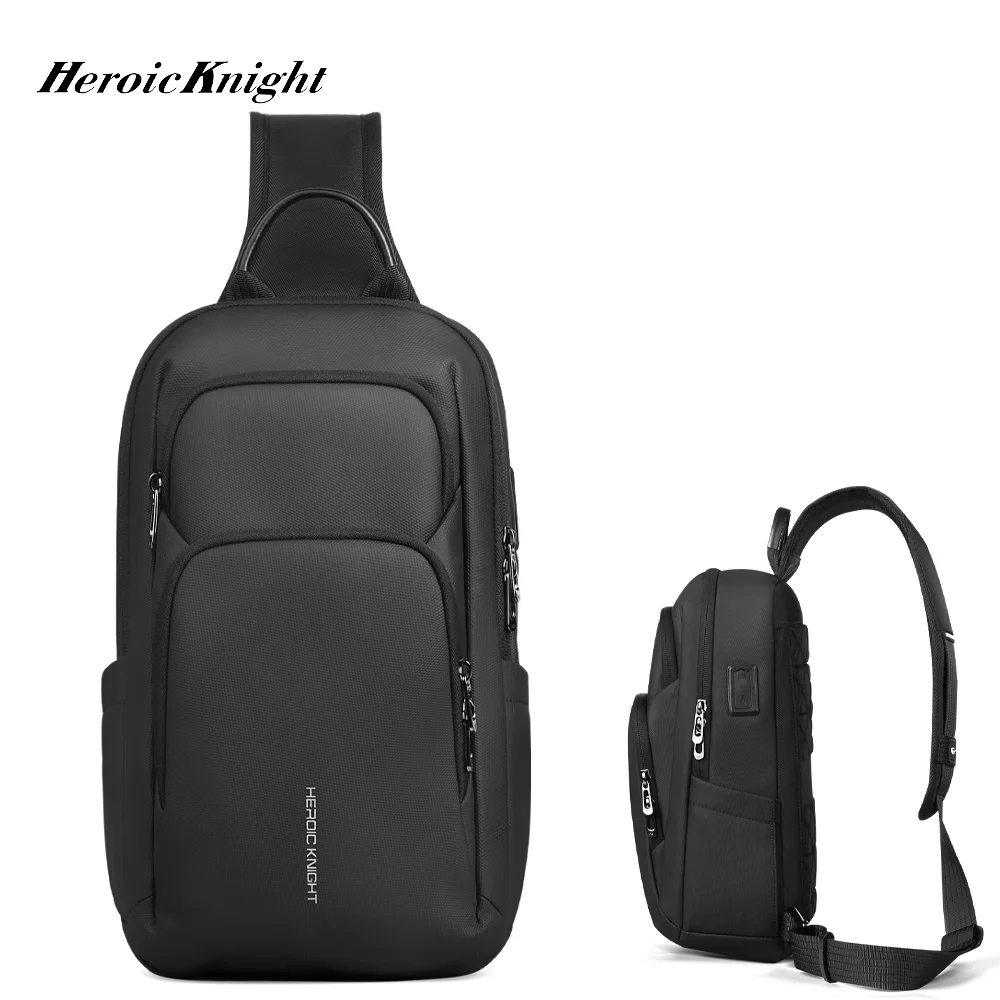 Heroic Knight Casual Men's Chest Bag Weekend Outdoor Shoulder Bag Waterproof Crossbody Bag Fashion Light Business Messenger Pack