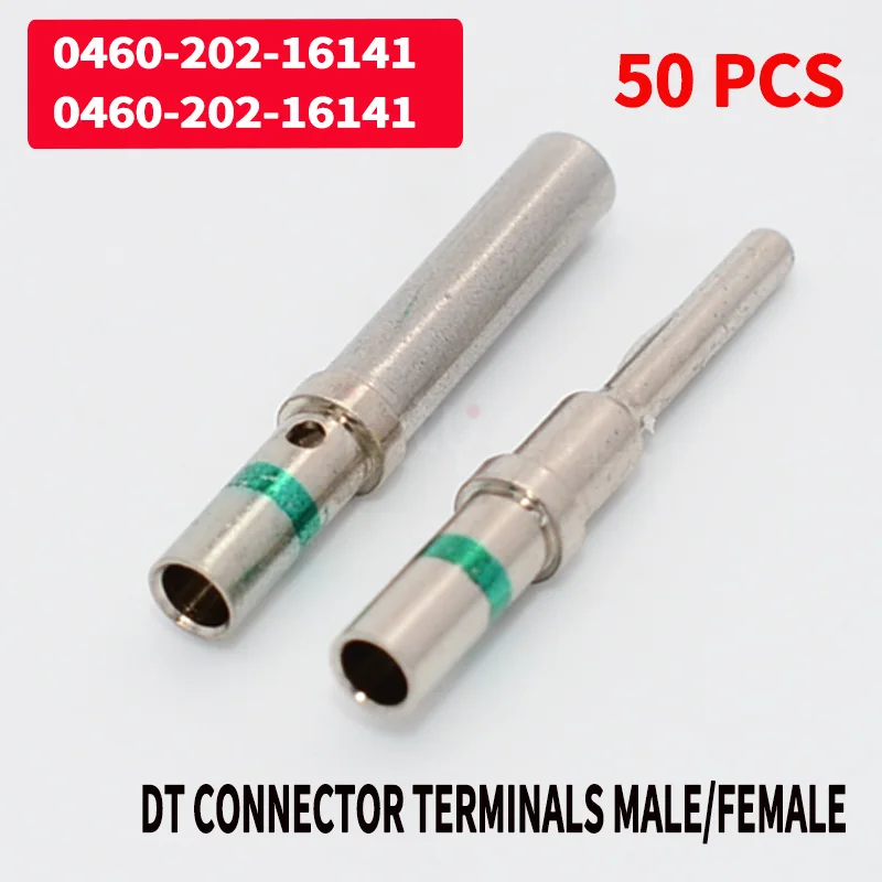 

50Pcs DT 1.5mm Series Pin Contact 0462-201-16141 0460-202-16141 Stainless Steel 16AWG Deutsch Crimp Solid Female male Terminal