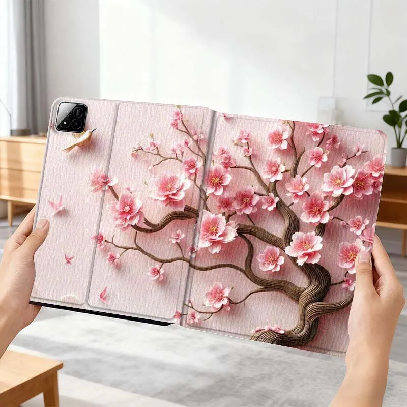 

Beautiful Pink Cherry Blossom Gift For Xiaomi Mi Pad Mini 4 5 6 7 SE Pro Plus Redmi Pad 2 SE 2025 8.8 11 Foldable Tablet Case