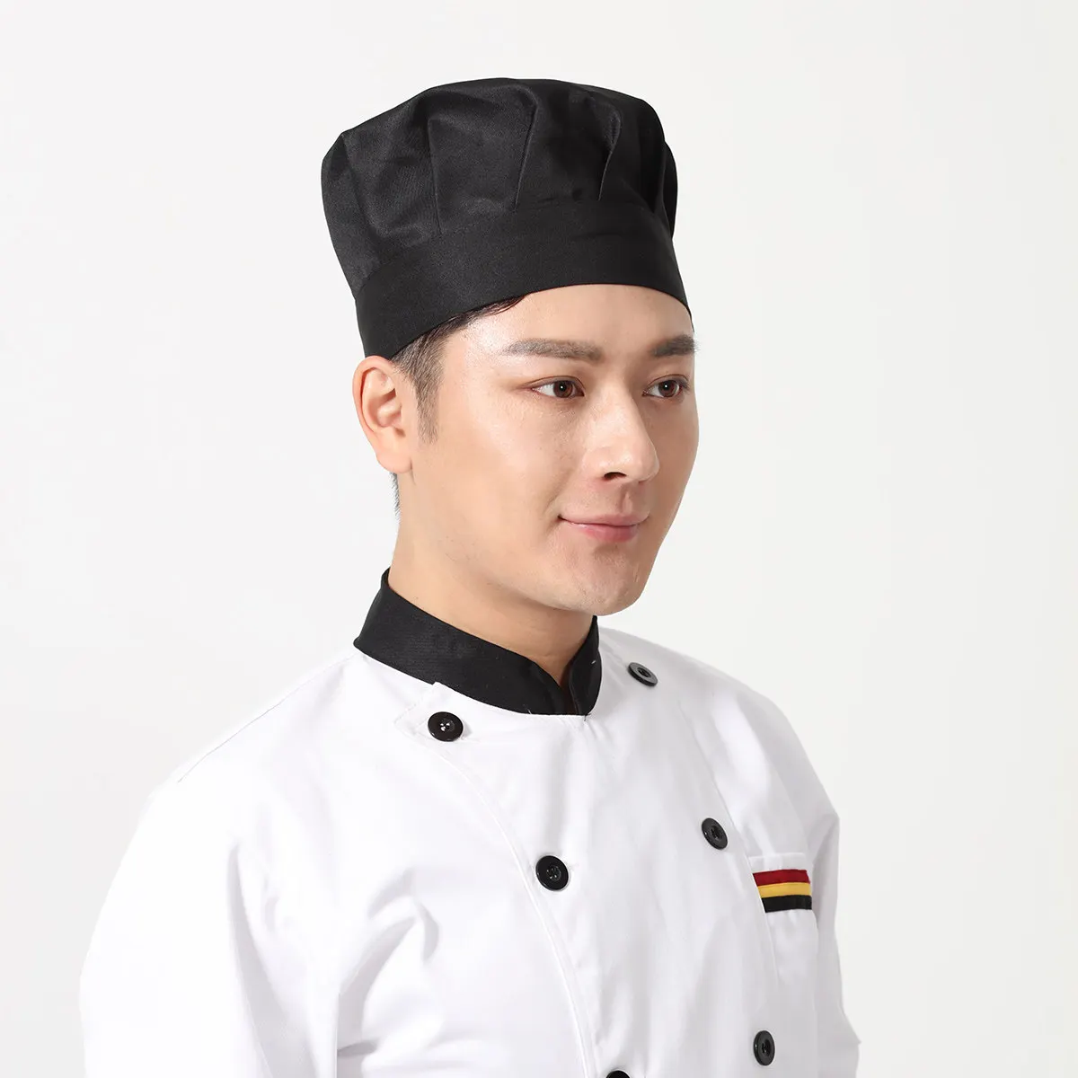 Chapeau de chef en forme de champignon, réglable pour différentes circonférences de tête, tissu doux et respectueux de la peau, idéal pour la cuisine et la pâtisserie, 1 pièce