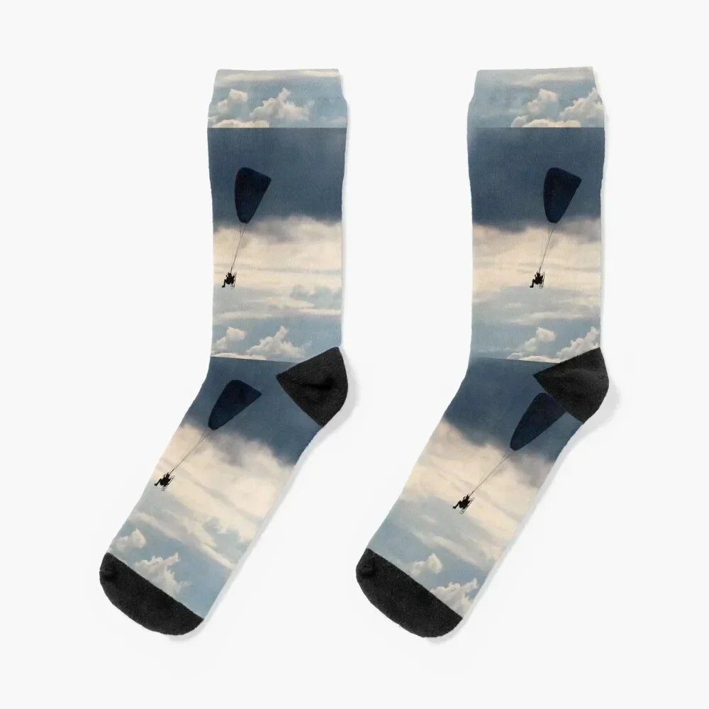 Powered Paraglider Flying in the Stormy Clouds Socks short Heating sock hiking Socks Male Women's