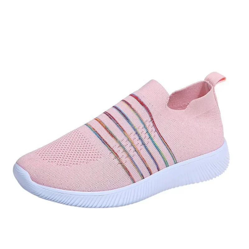 New Light Women Running Shoes Weave Mesh Breathable Sneakers Slip-on Shoes Women Casual Sports Shoes Zapatillas Deportiva Mujer