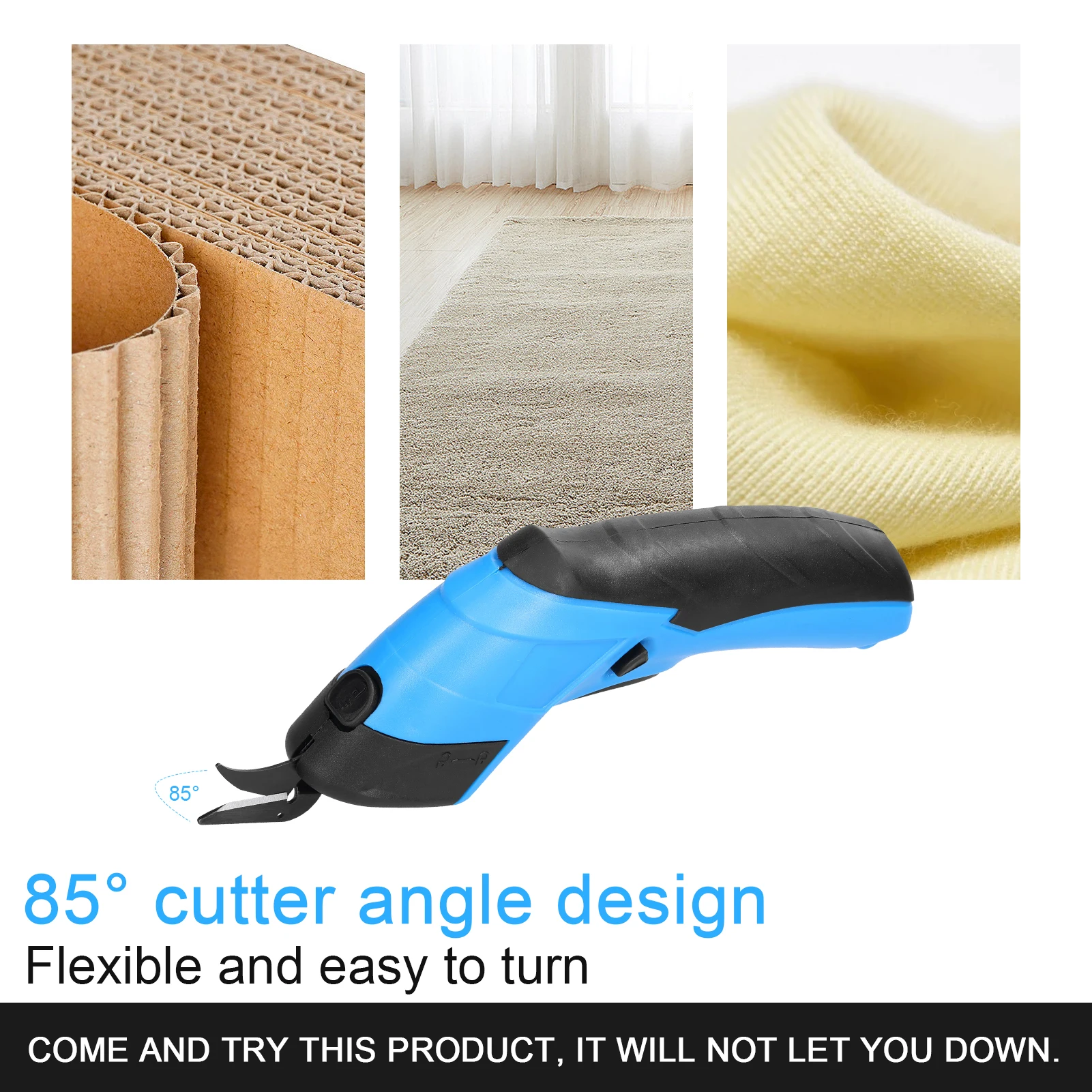 

Handheld Lithium Electric Power Shear Multi-function Shears Fabric Carpet PVC Paperboard Cloth Cutting Cordless Rechargeable