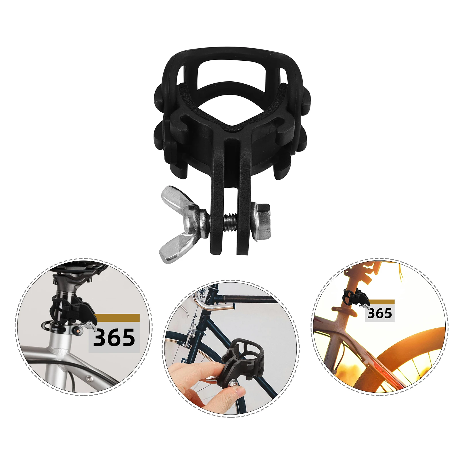Bike Flashlight Bracket Sturdy Fixed Design Not Easy to Drop Deform Professional Anti-Skid Shockproof Easy Install Holder