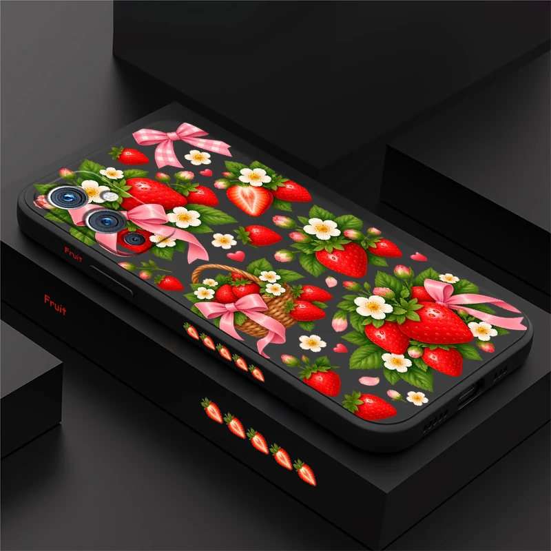 Strawberry Flower Pattern Phone Case For OnePlus 9 Pro 9 8T Nord N20 Drop Resistant Soft Silicone Protective Cover carcasas