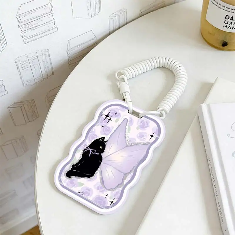 Card Holder for Kpop Photocard Holder Stretchable Spring Cord Student Bus/Meal Card Protection Case Photo Protector