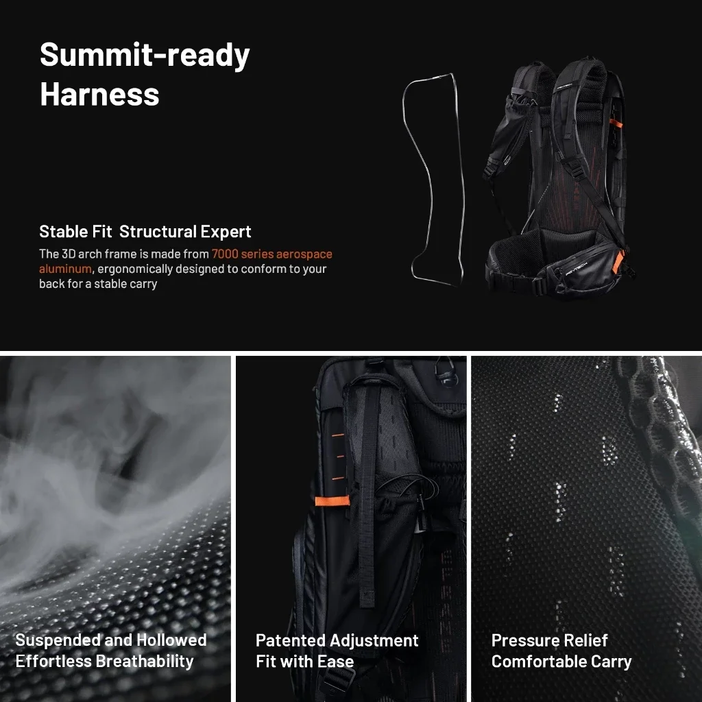 حقيبة ظهر PGYTECH OnePro Flex الاحترافية لتسلق الجبال وحقيبة إدخال الكاميرا (30 لتر/40 لتر/50 لتر)