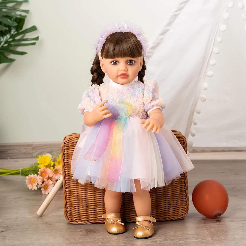 55cm Doll Clothes Kawaii Dress for Reborn Girl Doll Accessories Skirt and Hat for 22inch Doll Clothes Hoodie Doll Accessories