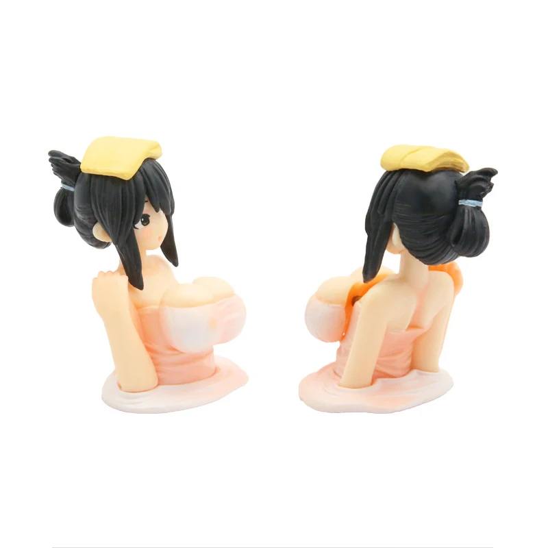 Cute Kanako Chest Shaking Girls Car Ornaments Cartoon Kawaii Anime Statue Car Dashboard Sexy Doll Figurine Car Decorations