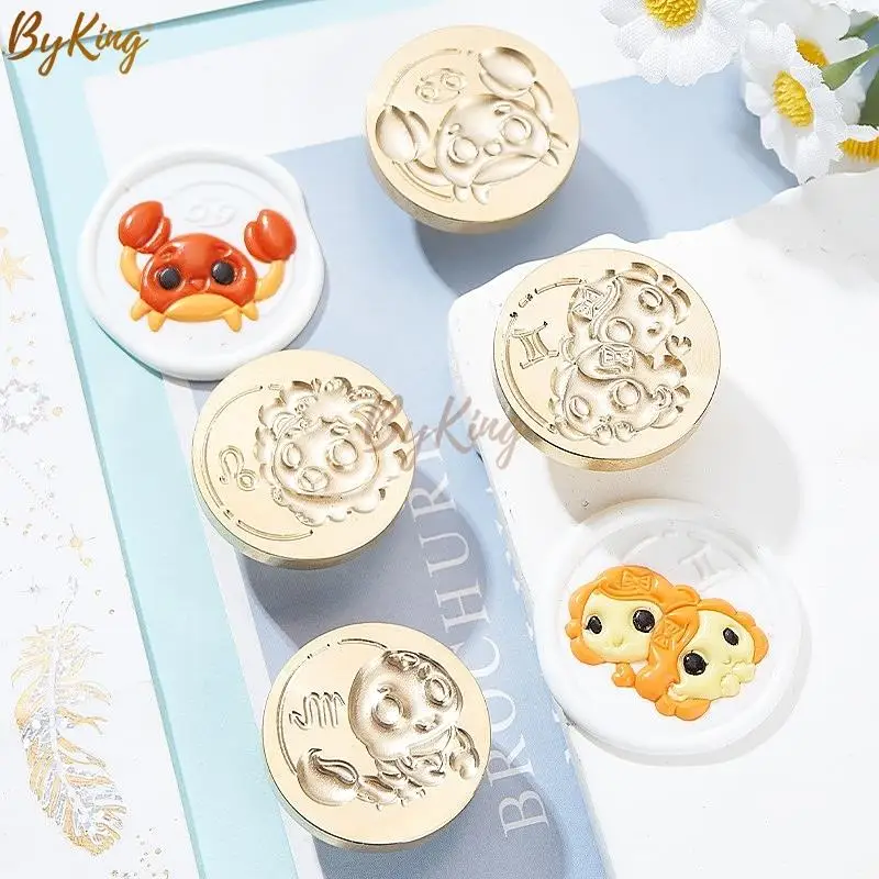 

3D Relief Sealing Wax Stamp 12 Constellations Leo Scorpio Taurus Virgo DIY Decoration Craft Wedding Invitation Gift Packaging