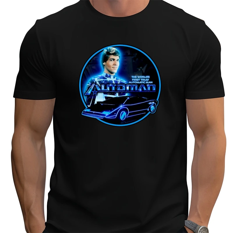 

Retro 80's TV Classic Automan Poster Art Vintage T Shirt Gift Tee for Men Women