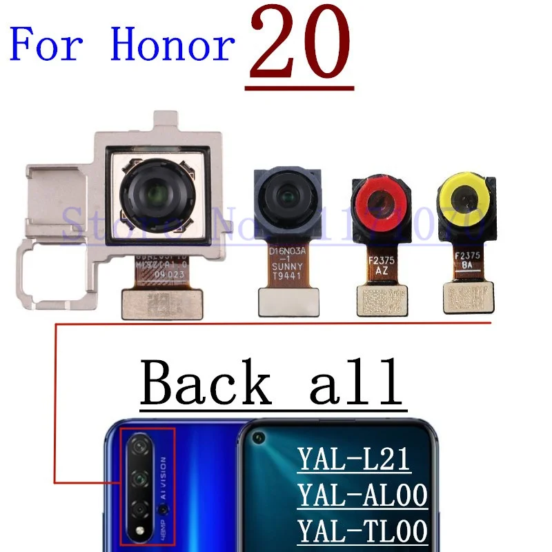 Original Front Small & Rear Back Camera For Huawei Honor 20 Pro 20Pro Main Big Camera Wide Angle Camera With Flex Cable