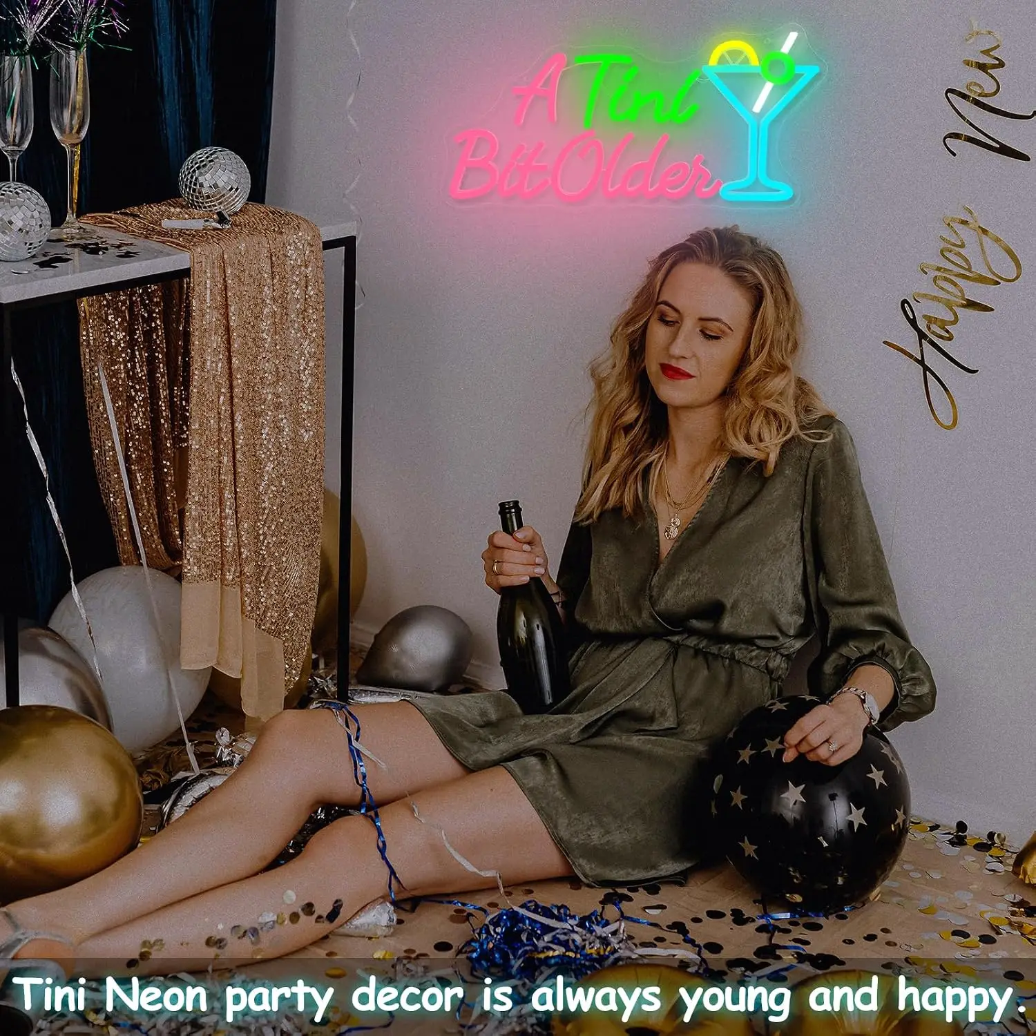 A Tini Bit Older LED Neon Sign USB Dimmable Neon Light for Birthday Party Restaurant Home Bar Business Aesthetic Wall Decor Gift
