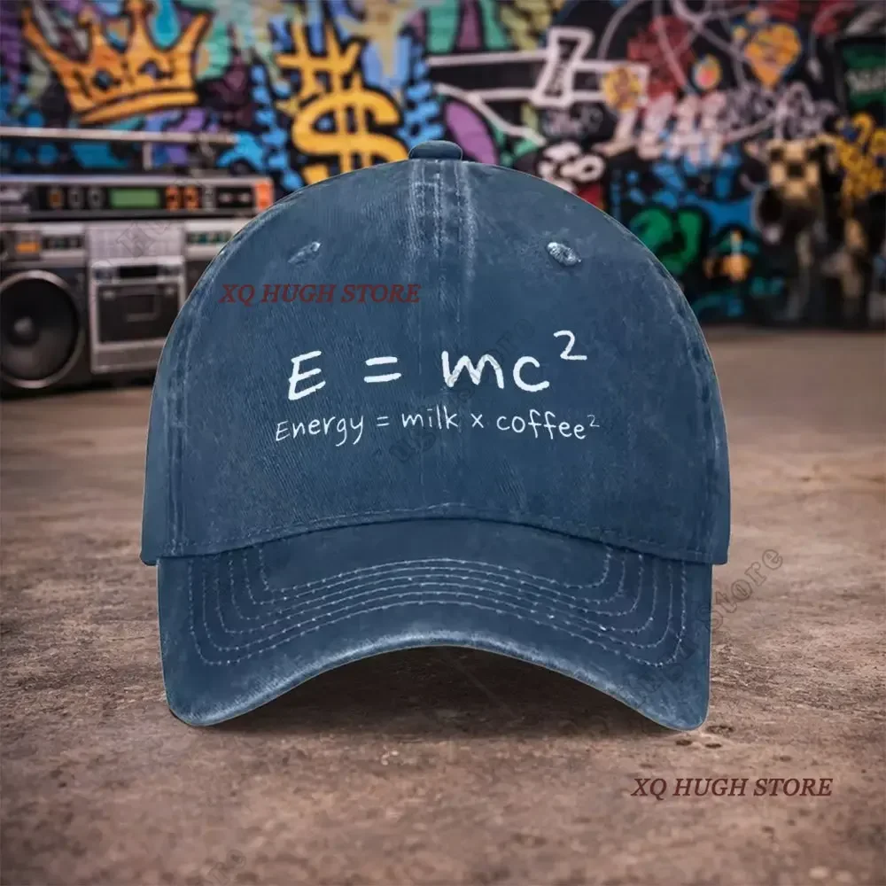 Fun Physics Formula Pattern Vintage Washed Baseball Cap Fishing Cowboy Sun Hats Hip Hop Mens Snapback Cap