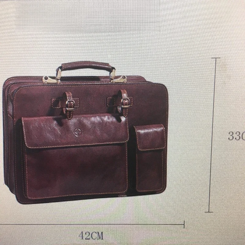 Premium Leather Office Business Briefcase Men