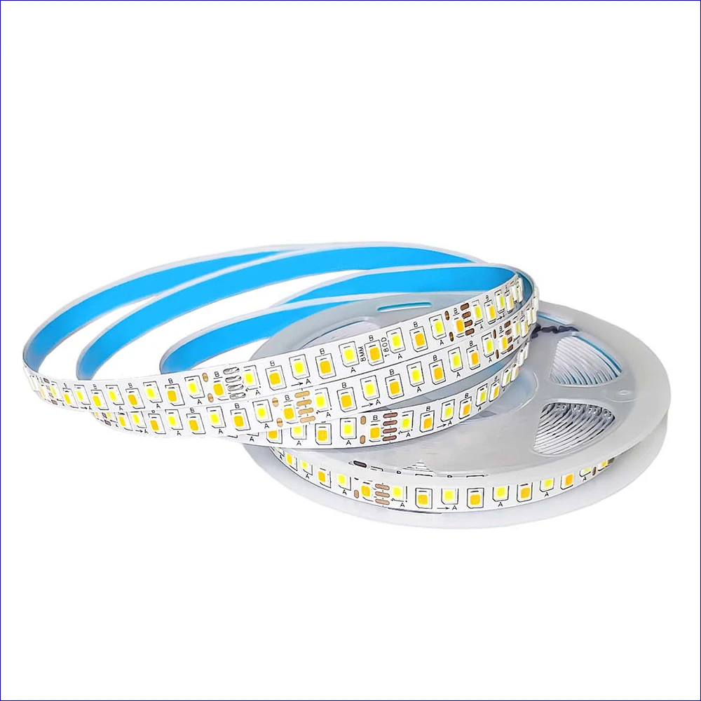 COMPSON (4 solder joints) 5 meters 2835-180D-8mm 5B9C×2 Constant Current LED Strip Ribbon 18W×2/Meter 3colors light belt.