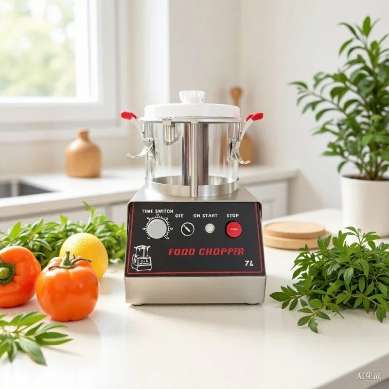 Commercial Multifunctional Chopper Automatic Canteen Stainless Steel Vegetable Chopper High Power Chopper 7L