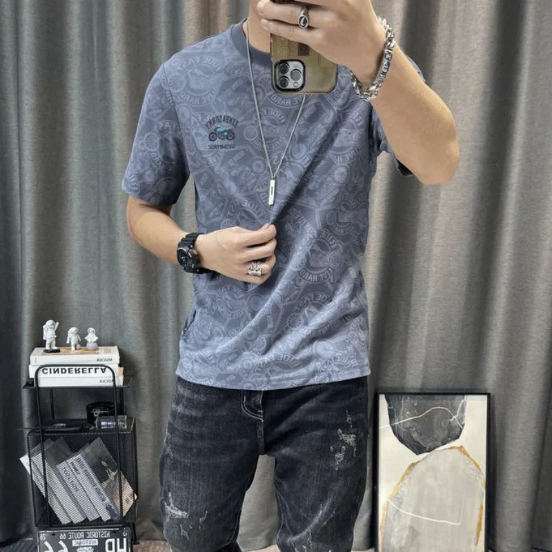 Man Tee Shirts Summer Short Quarter Sleeve Top Aesthetic Clothing Original High Quality Cotton Streetwear 5xl S T Shirt for Men