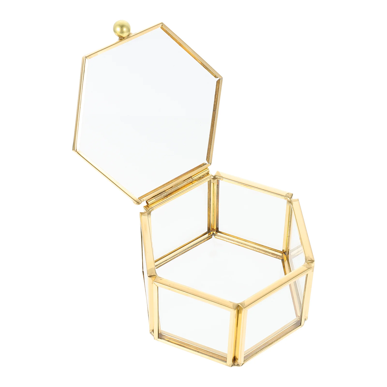 

1Pcs Transparent Jewelry Box Hexagon Shape Simple Storage Container for Earrings Bracelets Pendants Hairpins Trinkets Organizing