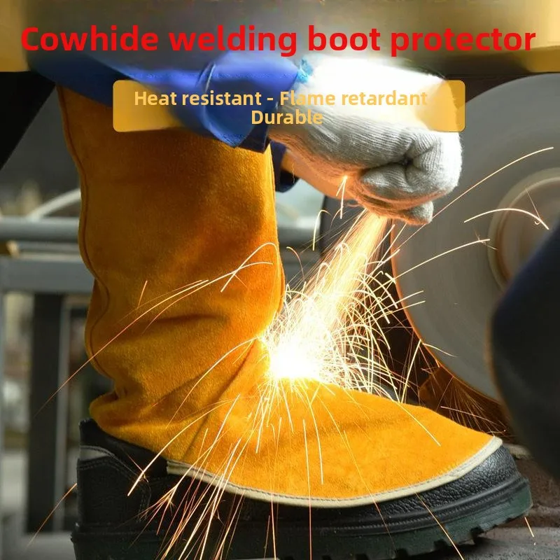 

Heat-Resistant Leg Protection Cover Welding Anti-Scalding Work Leather Fireproof Shoes Cover Heat Insulation Protect...