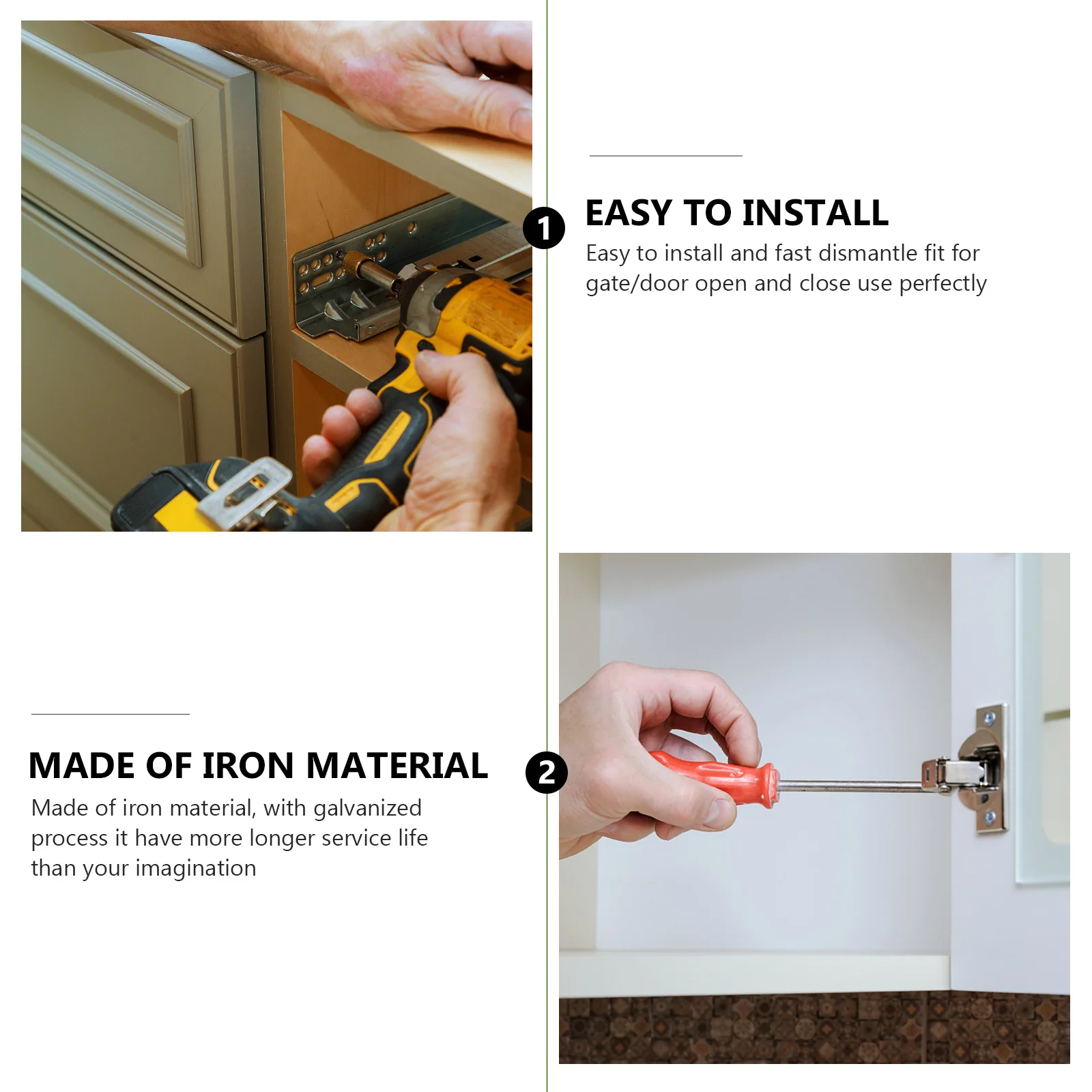 

6pcs 4 Inch T Shape Heavy Duty Galvanized Iron Gate Hinge For Door Fence Cabinet Furniture Rustproof Durable Hinges