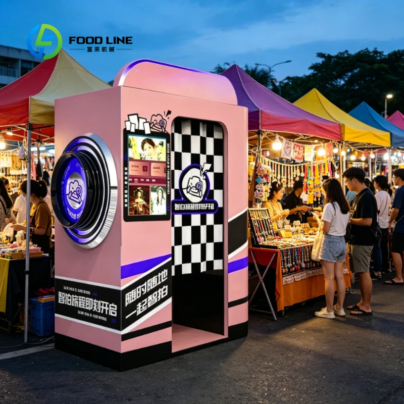 Customized Concise LED Magic Mirror Selfie Photo Booth Vending Machine for Wedding Party Touch Screen Beauty Camera Machine