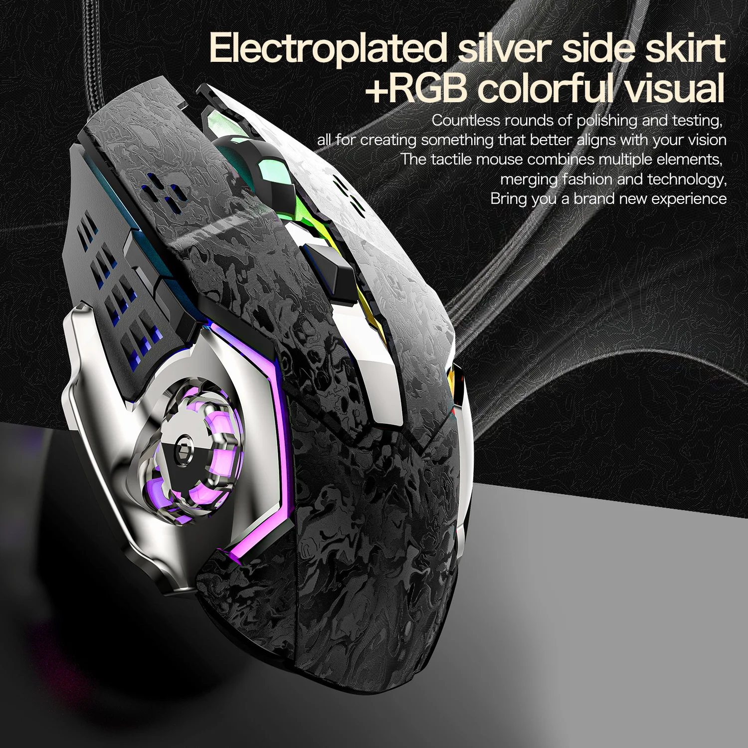 7200DPI Adjustable RGB Backlit Ergonomic Gaming Wired Optical Mouse 6-Keys Mechanical Feel Gamer Mouse For PC Computer Laptop