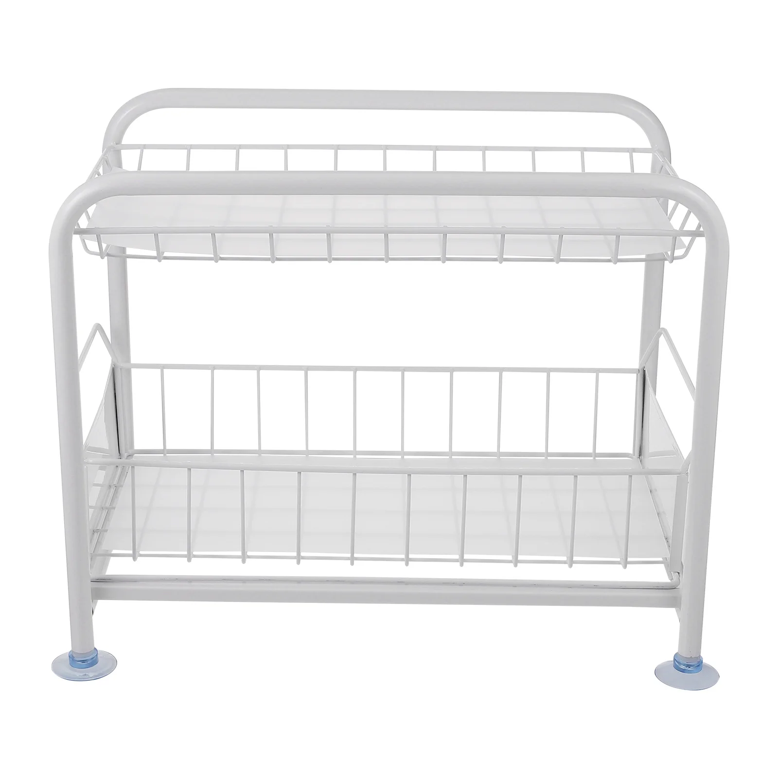 

Kitchen Under Sink Storage Rack Premium Carbon Steel 2 Sliding Baskets Pull Out Design Organizer for Home Tabletop Storage Rack