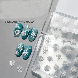 3D Silicone Nail Carving Mold Snowflake Butterfly Multi-Designs Stamping Plate Gel Stencils DIY Manicure Accessory Nail Tools