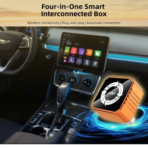 Imagen 2 del producto Adaptador Inalámbrico 4 en 1 2026 para Apple o Android Auto, Conexión Mirror Link, Pantalla Airplay, Proyección, Mini Adaptador