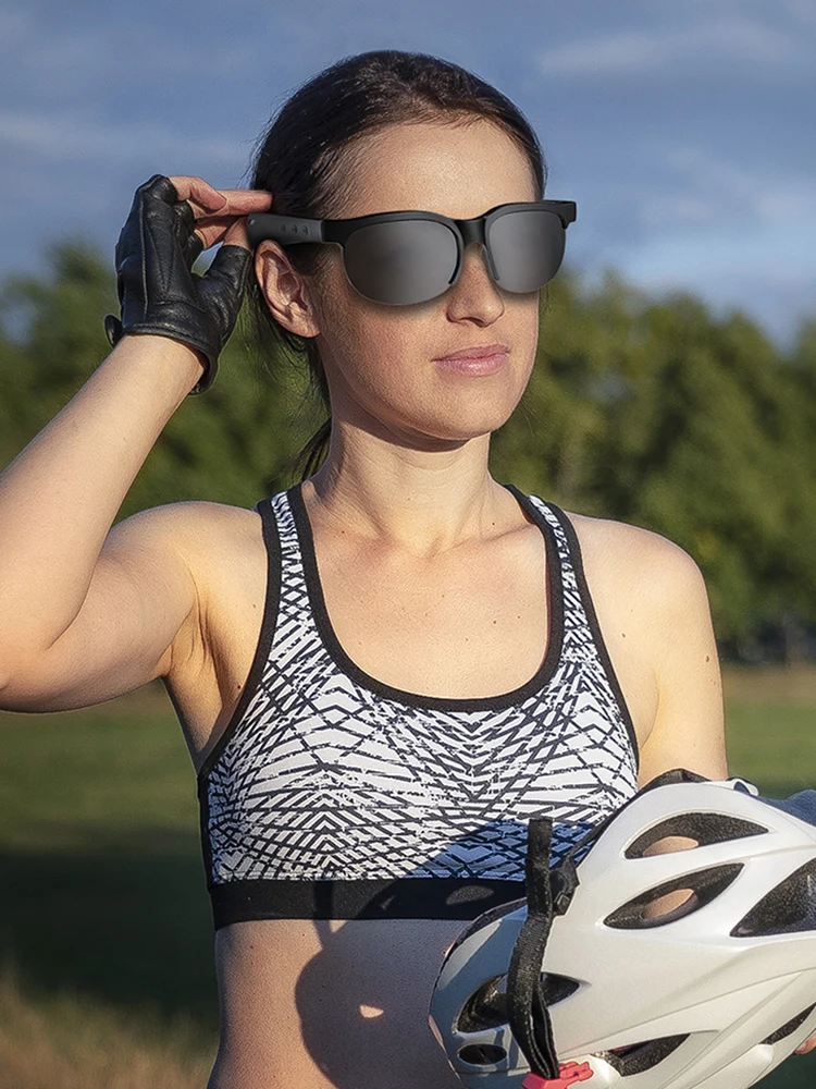 AI Intelligente Übersetzungsbrille, integrierte Mikrofonlautsprecher, Kopfhörerbrille, Musik-Sonnenbrille, kabelloses Headset für Männer und Frauen