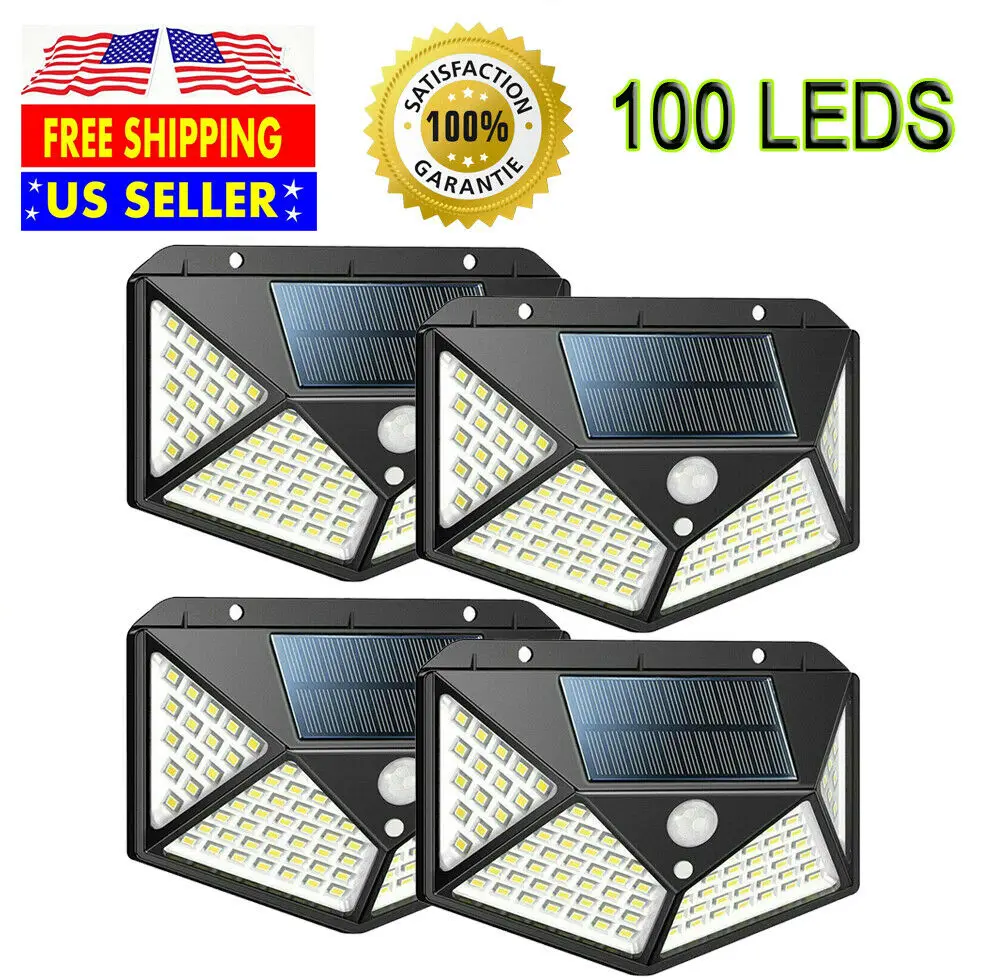 

100 Led Solar Wall Lamp PIR Motion Sensor Outdoor Solar Street Light Garden Fence Lights IP65 Waterproof Solar Porch Wall Lamp