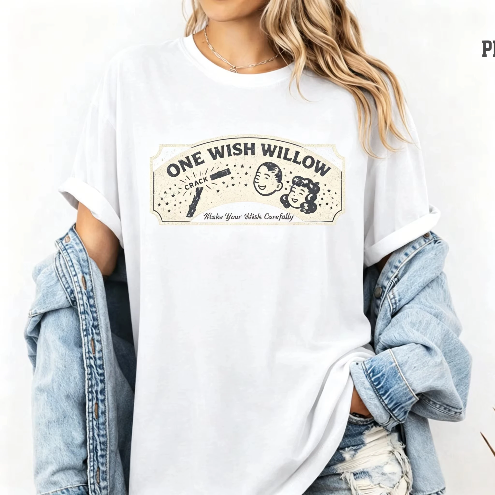 A Wish "Willow Tree Shirt Retro Obsession Movie Inspiration T-shirt en pur coton, nouveau style Y2K pour couple, vêtements de rue, été