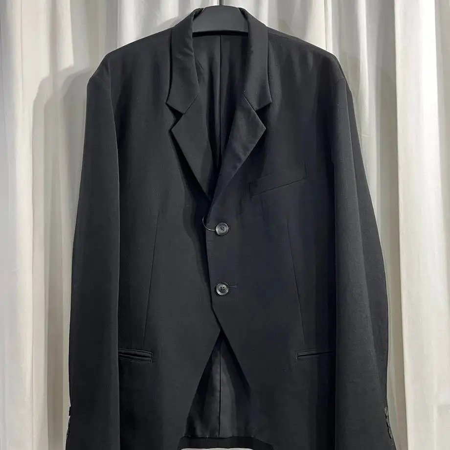 

ТОП-ЯМАМОТО ® Мужской черный приталенный пиджак в деловом стиле, повседневный костюм с воротником на одной пуговице