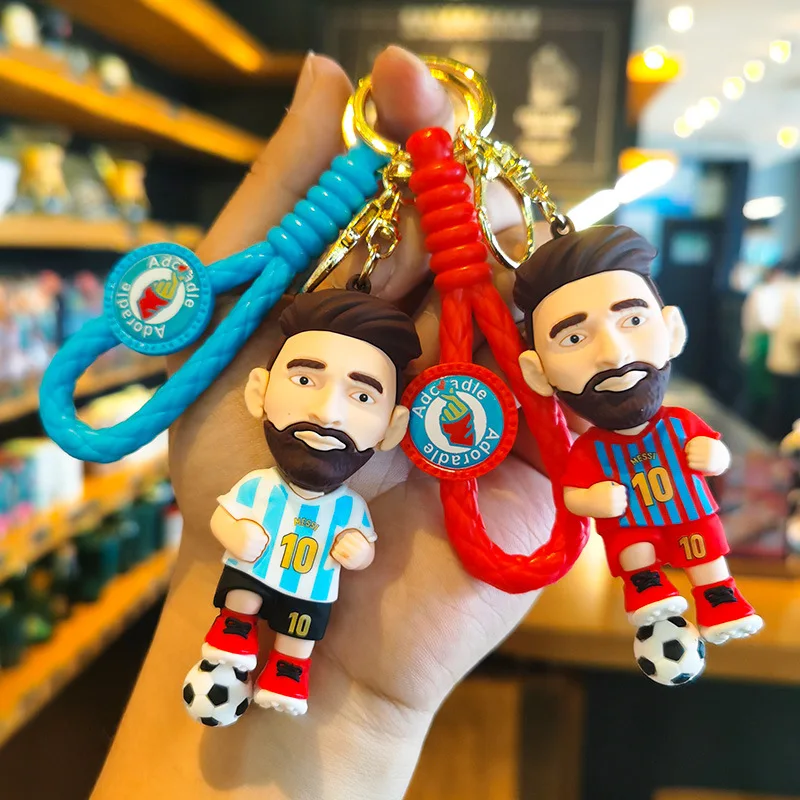 New Cross border Creative Cartoon Messi Keychain Creative Silicone Decoration Doll Pendant No.10 Ball King World Cup Pendant