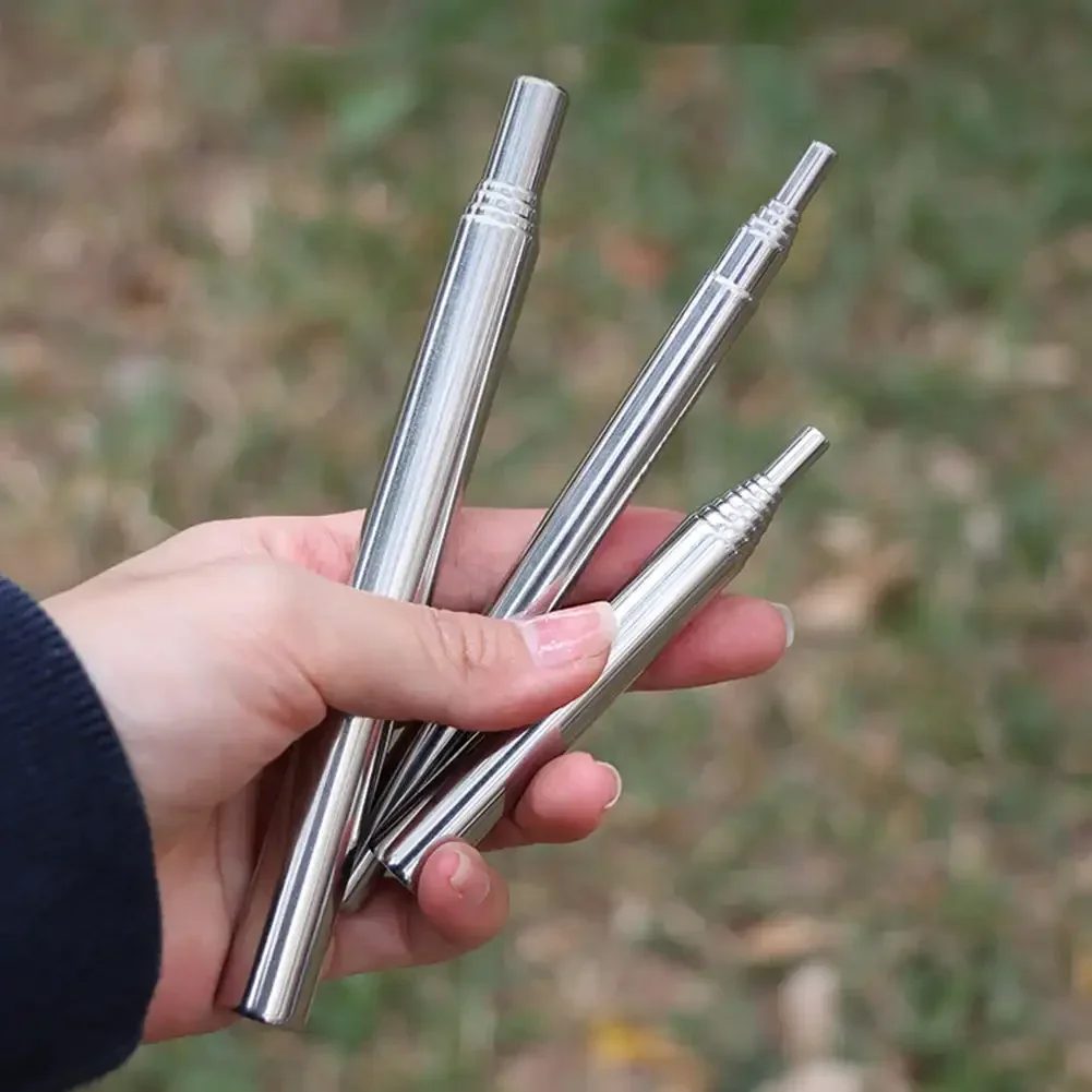 Tubo de soplado de acero inoxidable, fuelle de bolsillo, palo de soplado de aire plegable, herramienta de fuego para fogata, Bushcraft al aire libre, Camping, senderismo, cocina