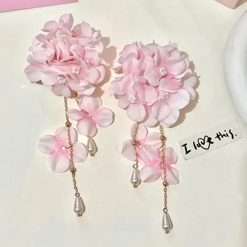 1/2 Stück Haarspangen mit Blumen, Quasten, Perlen, Stoff, für Damen und Mädchen, Frühling, Sommer, elegantes Zubehör für Geburtstagsfeiern, Feiertagsstyling – Detail 7