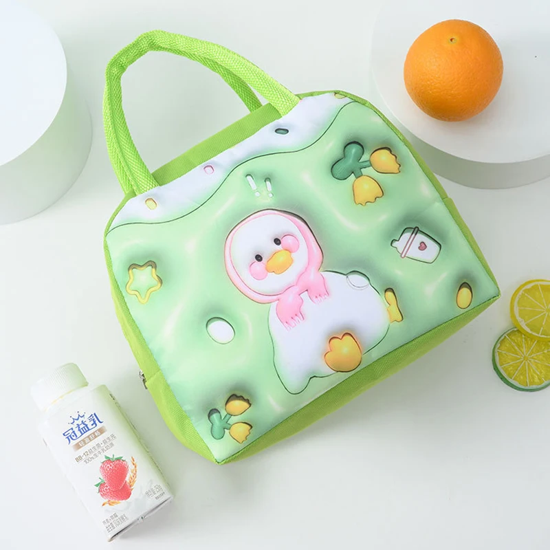 Cartoon Children Kids Bento Bag Oxford Aluminum Foil Thermal Bags For Girls Insulation Waterproof Lunch Box School Office Picnic