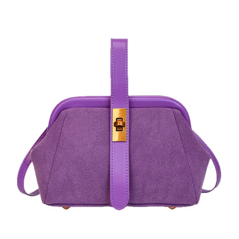 

Women's Bag 2025 New Fashion Style Clip Handbag Shoulder Crossbody Bag Luxury Suede Shell Bags Commuter Shoulder Bag for Girls
