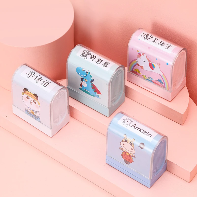 แสตมป์ชื่อเด็กกันน้ำไม่ซีดจางป้ายเสื้อผ้าแบบซักได้สำหรับเสื้อยืดหนังสือรองเท้าของเล่นสำหรับเด็ก