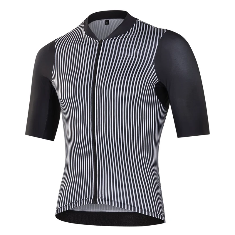 NEW Men's Cycling Jersey Black White Bike Clothing Bicycle Wear Short Sleeve