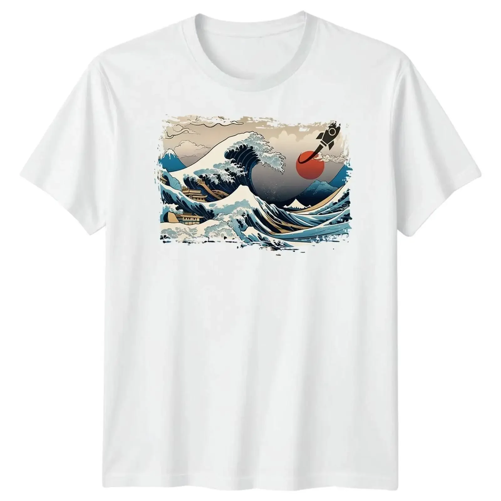 Hokusai The Great Wave Off Kanagawa T Shirt Japanese Art Vintage  vintage Washed Stylish Comfortable graphic