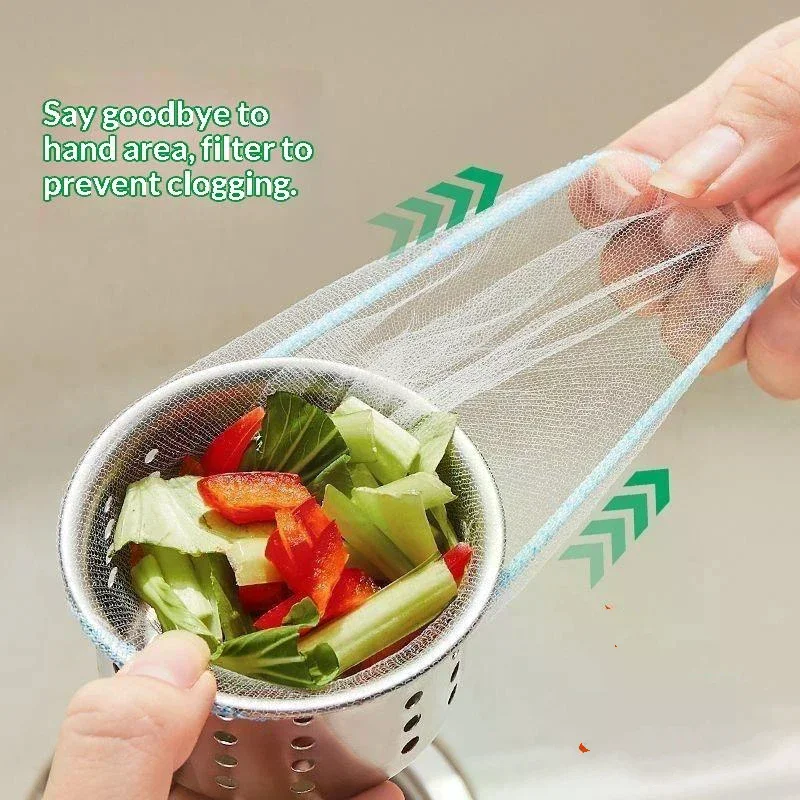 100 Pcs Elastic Edge Dense Holes Kitchen Sink Drain Mesh Bags Upgraded Extra Thick Anti Clogging Food Residue Filter